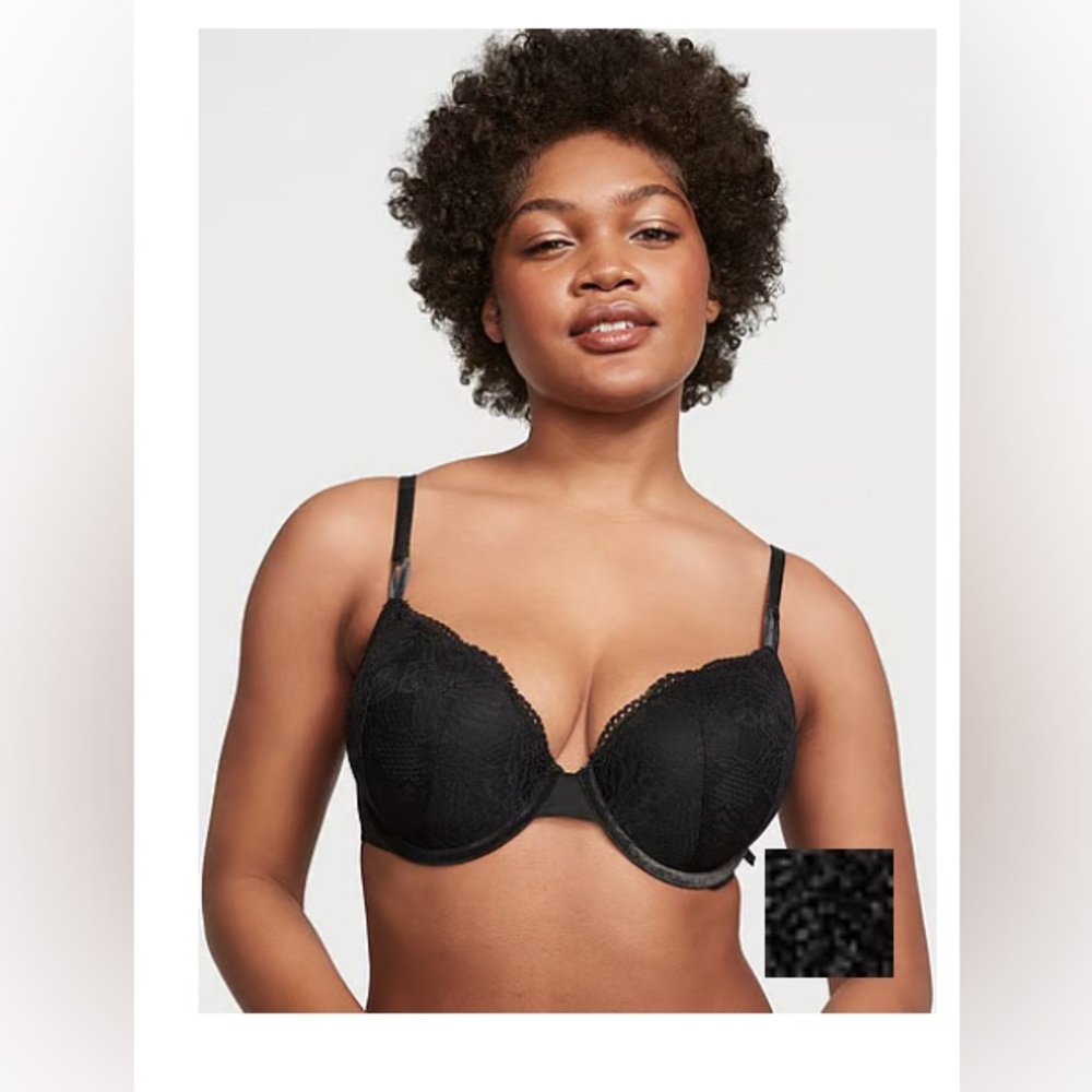 Sexy Tee Fleur Noir Lace Lightly Lined Demi Bra-Victoria secret